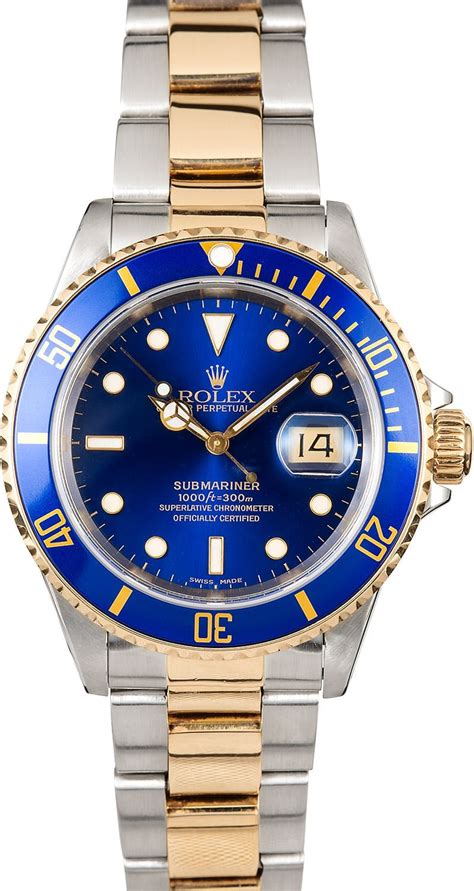 rolex blue and gold submariner price|rolex submariner gold for sale.